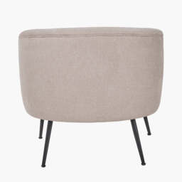 Aviana Natural Chenille and Black Metal Tub Chair - thumbnail 4