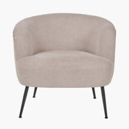 Aviana Natural Chenille and Black Metal Tub Chair - thumbnail 2