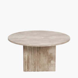 Elkton Concrete Effect Wood Veneer Groove Detail Coffee Table - thumbnail 3