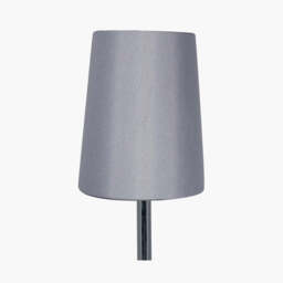 Martha 45cm Steel Grey Oval Silk Mix Tapered Lampshade - thumbnail 3