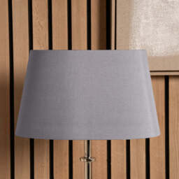 Martha 45cm Steel Grey Oval Silk Mix Tapered Lampshade - thumbnail 2