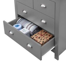 Lisbon 3 Piece Set 3 Door Wardrobe 2+2 Chest 1 Drw Bedside Light Grey - thumbnail 3