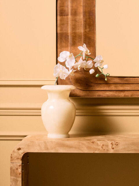 Mota Burl Wood Design Curved Console Table - image 1