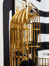Eliza Two Seat Dome Cage Gold Finish Sofa - thumbnail 5