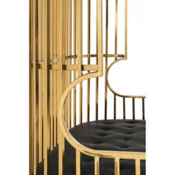 Eliza Two Seat Dome Cage Gold Finish Sofa - thumbnail 6