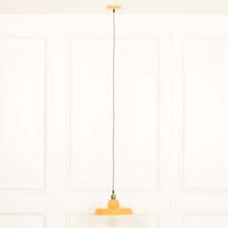 Factory Style Mustard Yellow Enamel Painted 36cm Pendant Light - thumbnail 3