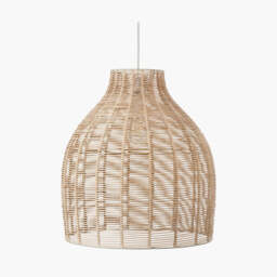 Caswell Natural Rattan Cloche Pendant - thumbnail 2