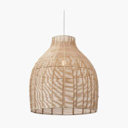 Caswell Natural Rattan Cloche Pendant - thumbnail 1