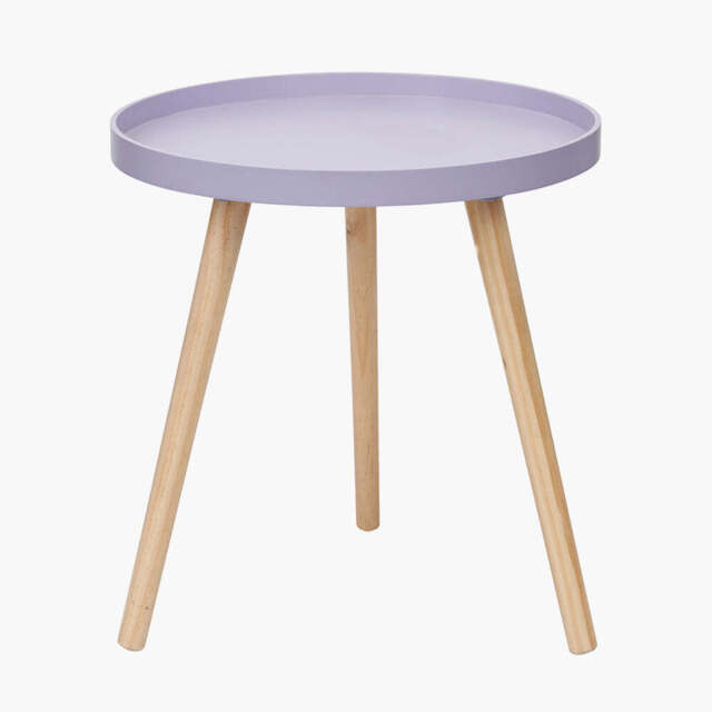 Halston Lilac Wood Veneer and Natural Pine Wood Side Table - image 1