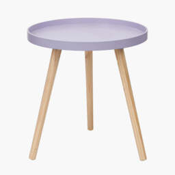 Halston Lilac Wood Veneer and Natural Pine Wood Side Table - thumbnail 1