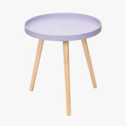 Halston Lilac Wood Veneer and Natural Pine Wood Side Table - thumbnail 2