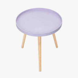 Halston Lilac Wood Veneer and Natural Pine Wood Side Table - thumbnail 3