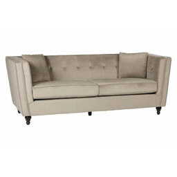 Ferris Mink Velvet 3 Seat Sofa - thumbnail 2