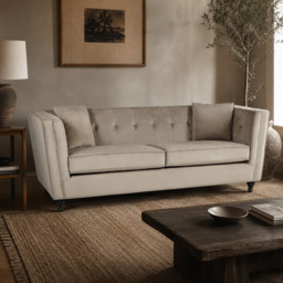 Ferris Mink Velvet 3 Seat Sofa - thumbnail 1