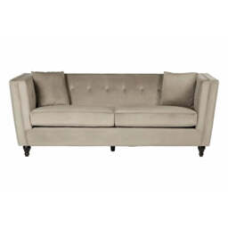 Ferris Mink Velvet 3 Seat Sofa - thumbnail 4