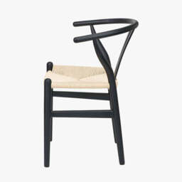 Quinn Black Beech Wood and Natural Paper Rope Dining Chair - thumbnail 3