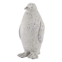 Medium Grey Stone Effect Penguin Statue - thumbnail 1