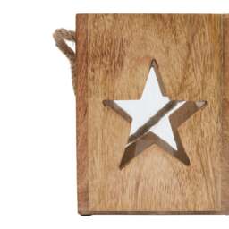 Natural Wooden Large Star Tealight Candle Holder - thumbnail 3
