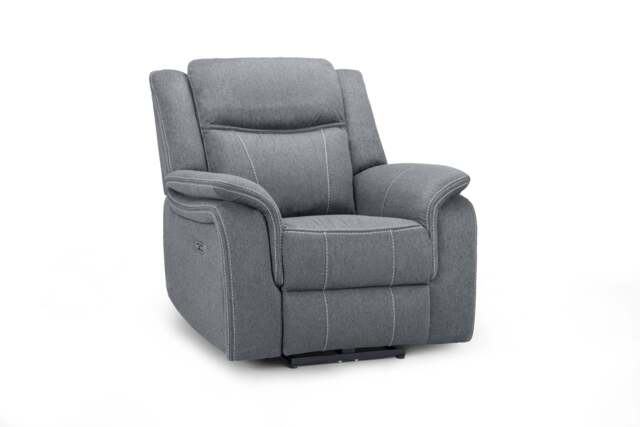 Galaxy Tech Recliner Grey Fabric Armchair Sofa - image 1
