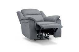 Galaxy Tech Recliner Grey Fabric Armchair Sofa - thumbnail 3