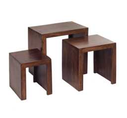 Dockland Dark Mango Nest of Three Tables - thumbnail 2