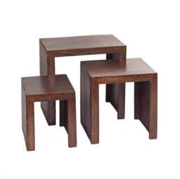 Dockland Dark Mango Nest of Three Tables - thumbnail 4