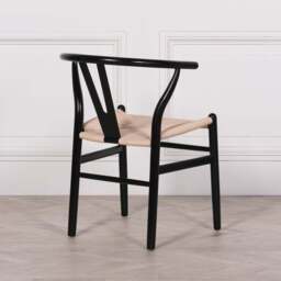 Wishbone Black Painted Wooden Dining Chair - thumbnail 6