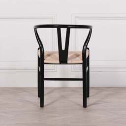 Wishbone Black Painted Wooden Dining Chair - thumbnail 4