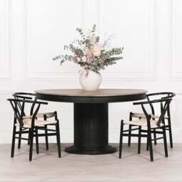 Wishbone Black Painted Wooden Dining Chair - thumbnail 3