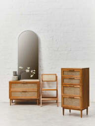 Lyon Rattan and Oak Wood Two Drawer Chest - thumbnail 2