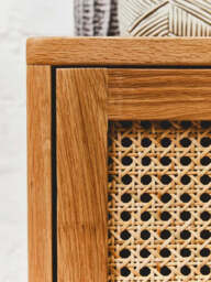Lyon Rattan and Oak Wood Two Drawer Chest - thumbnail 6
