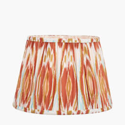 Izara 30cm Cinnamon Ikat Patterned Mushroom Pleat Tapered Lampshade - thumbnail 2