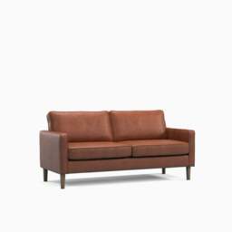Model 46 - 3 Seater Sofa Faux Leather Tan - thumbnail 2