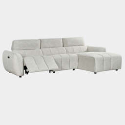 Turin Electric Recliner Sofa Silver Right Hand Corner - thumbnail 3