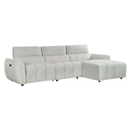 Turin Electric Recliner Sofa Silver Right Hand Corner - thumbnail 2