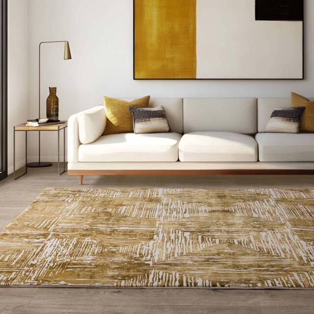 Kuza 160x230cm Portrait Gold Rug - image 1