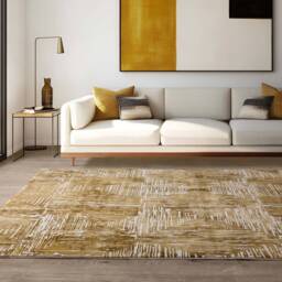 Kuza 160x230cm Portrait Gold Rug - thumbnail 1