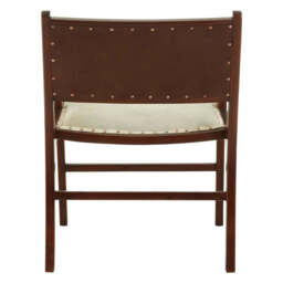 Kendari Leather Teak Wood Dining Chair - thumbnail 4