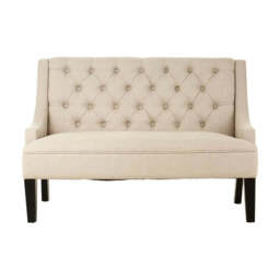 Doucet High Back Natural Linen Bench - thumbnail 2