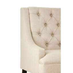 Doucet High Back Natural Linen Bench - thumbnail 5