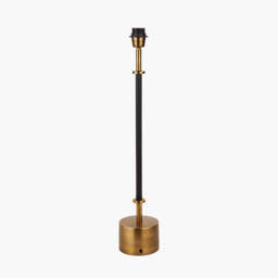 Antoine Black Croc and Antique Brass Tall Metal Table Lamp Base - thumbnail 3