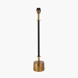 Antoine Black Croc and Antique Brass Tall Metal Table Lamp Base - thumbnail 2