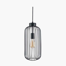 Dania Matt Black Metal Wire Tall Pendant - thumbnail 1