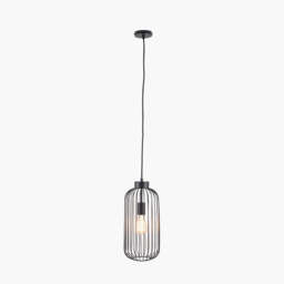 Dania Matt Black Metal Wire Tall Pendant - thumbnail 2