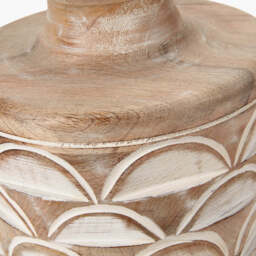 Kingsbury White Wash Large Carved Wood Table Lamp Base - thumbnail 4