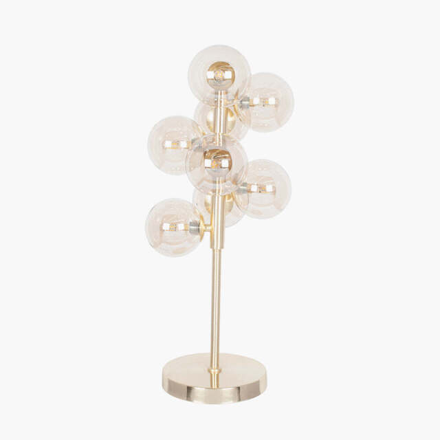 Vecchio Lustre Glass Orb and Gold Metal Table Lamp - image 1
