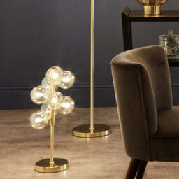 Vecchio Lustre Glass Orb and Gold Metal Table Lamp - thumbnail 2