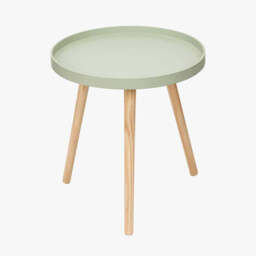 Halston Sage Green Wood Veneer and Natural Pine Wood Side Table - thumbnail 3