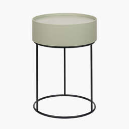 Hugo Sage Green Wood Veneer and Black Metal Storage Table - thumbnail 3