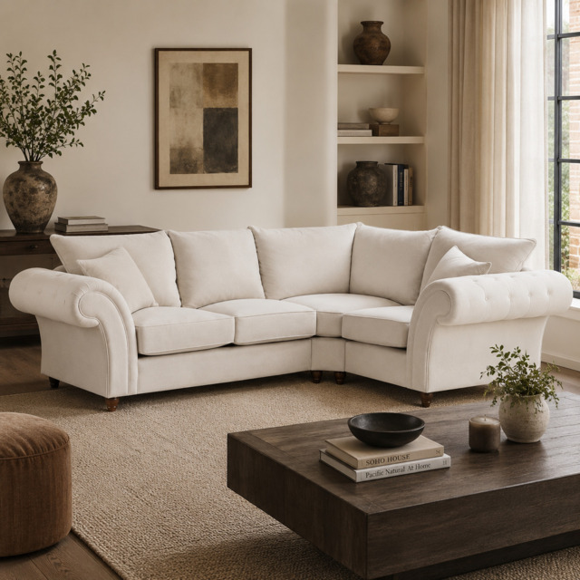 Windsor Fullback Sofa Stone Right Hand Facing Corner - image 1